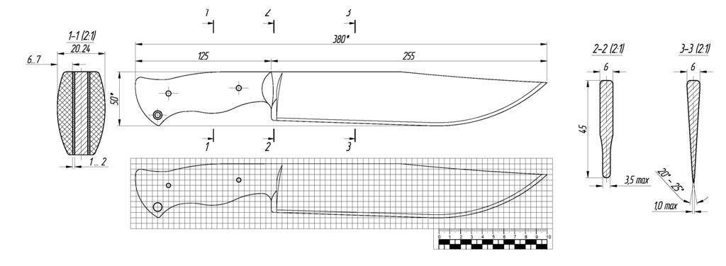 Чертежи клинков для ножей в натуральную величину