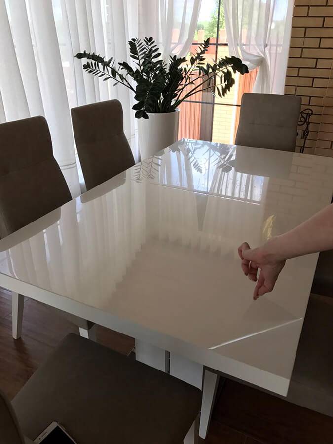Как обрезать гибкое стекло на овальный стол