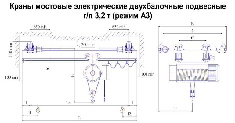 Чертеж двухбалочного мостового крана - 95 фото