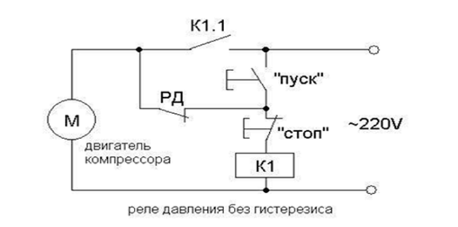 Схема подключения воздушного компрессора