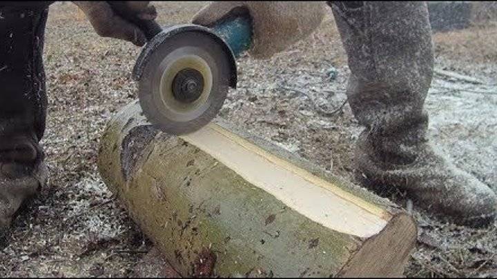 Как болгаркой пилить дерево