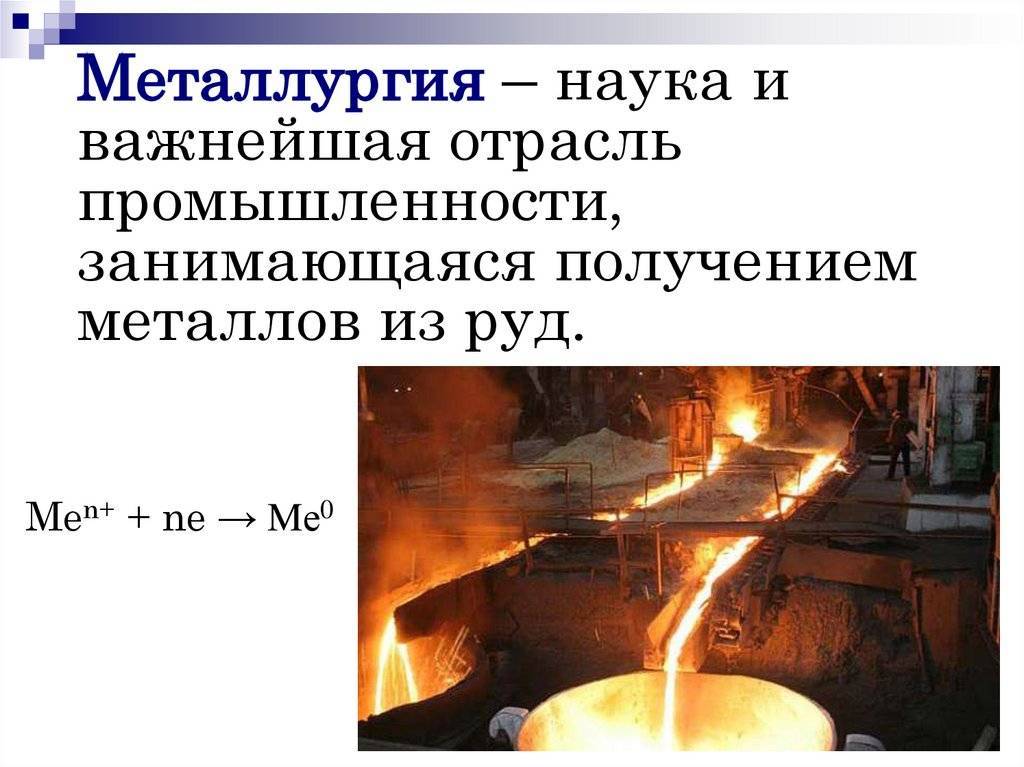 Схема получения металлов