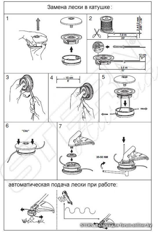 Как правильно заправить леску в триммер - moy-instrument.ru - обзор инструмента и техники