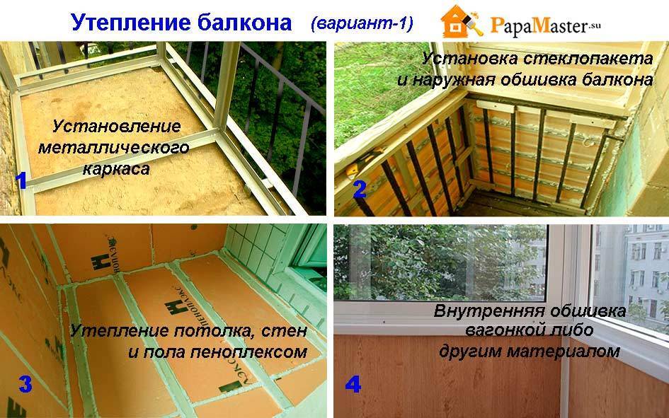 Утепляем балкон изнутри правильно, 6 этапов работ