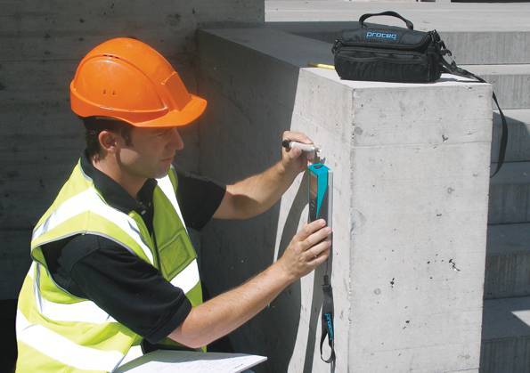 Приборы для поиска арматуры в бетоне и оценки степени её коррозии, измерение натяжения и напряжения арматуры