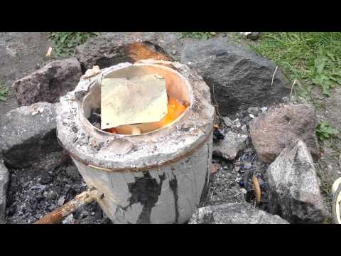 Печка на 30-50кг для черновой переплавки алюминия - литье алюминия