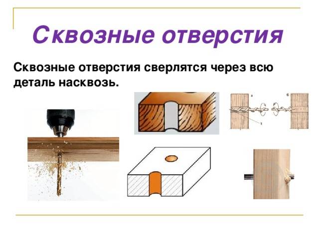 § 10. сверление отверстий в деталях из древесины