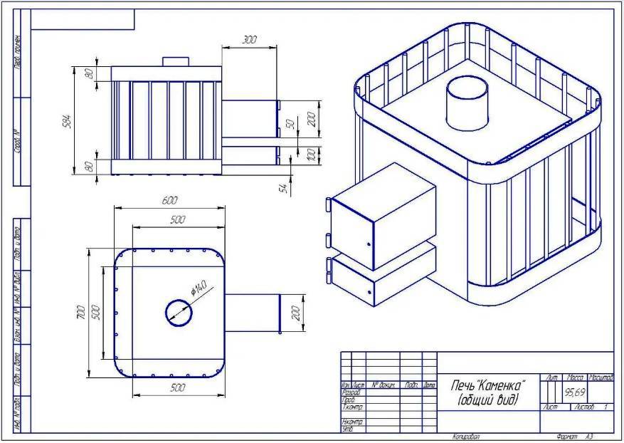 Печь в баню своими руками из металла чертежи