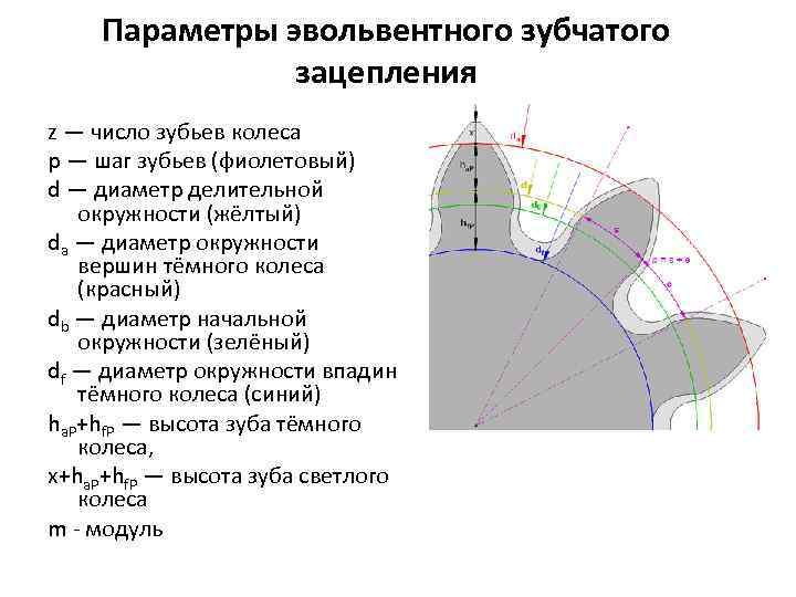 Эвольвентное зацепление чертеж