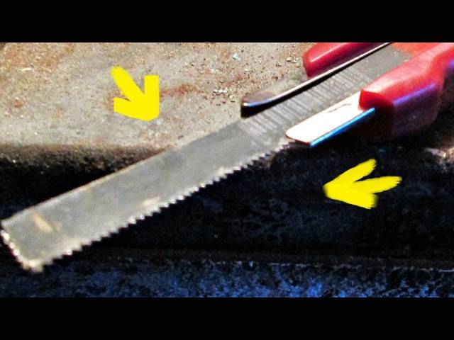 Как воткнуть полотно в ножовку по металлу